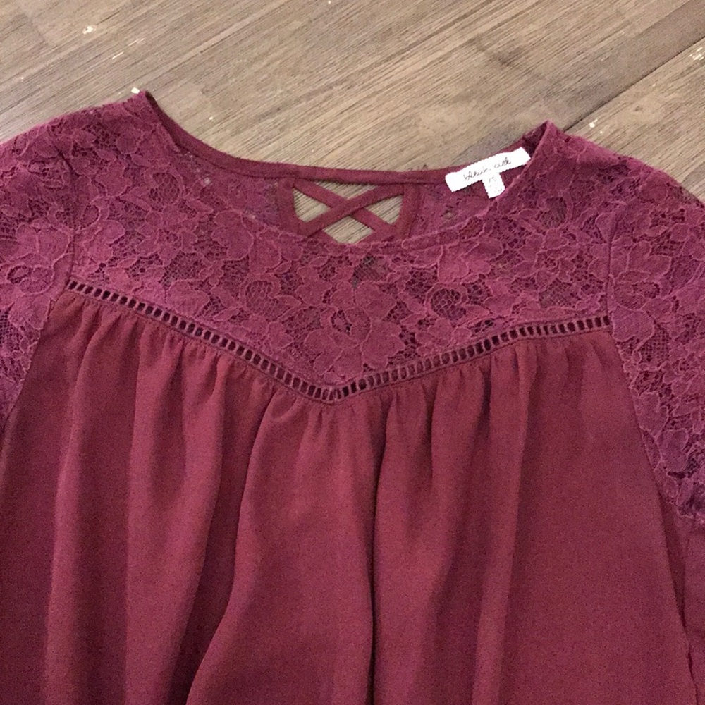 Maroon Blouse with Lace size XS
